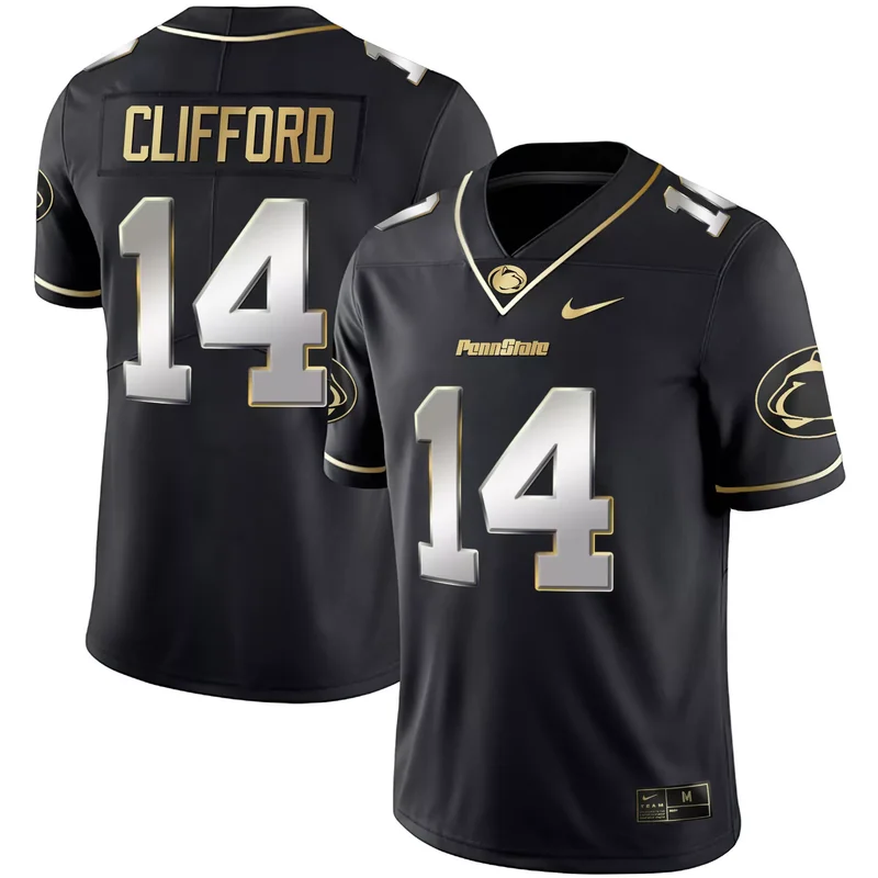 Black Sean Clifford penn state nittany lions Black Gold jersey all stitched