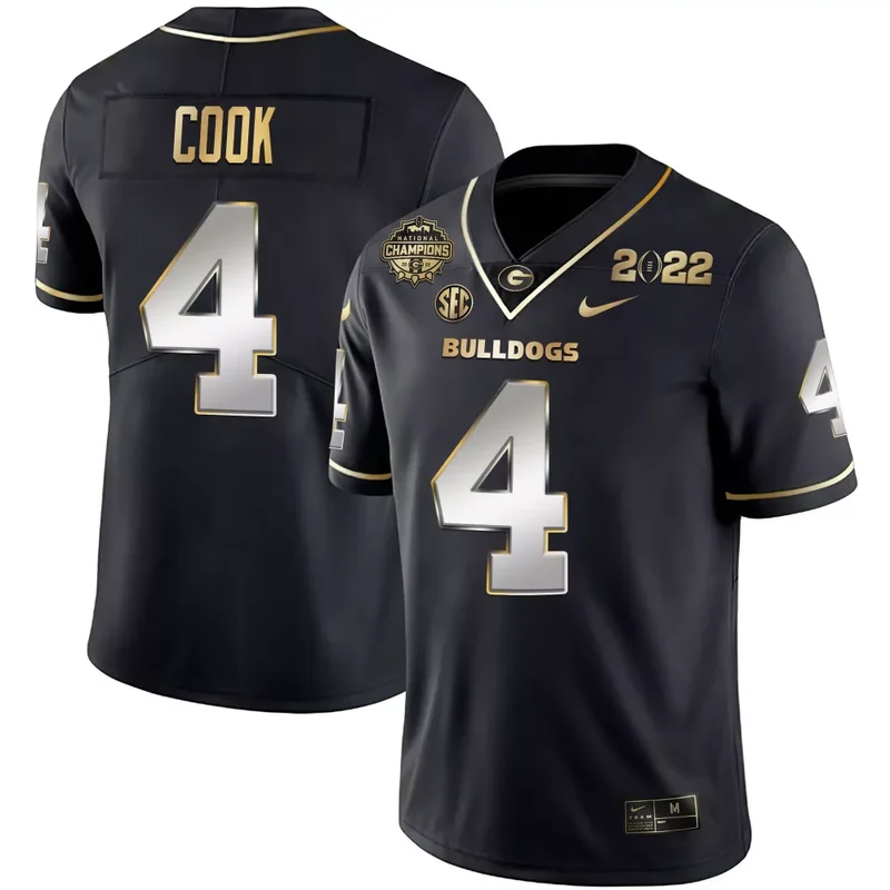 Black Silver Kelee Ringo Georgia Bulldogs CFP National Champions Jersey All Stitched - Image 2