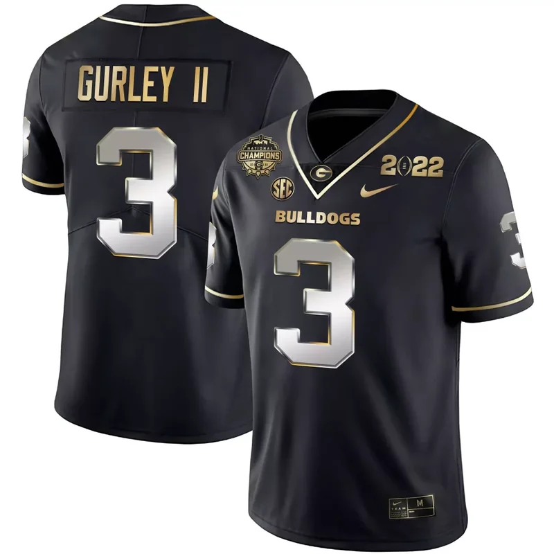 Black Silver Kelee Ringo Georgia Bulldogs CFP National Champions Jersey All Stitched - Image 3
