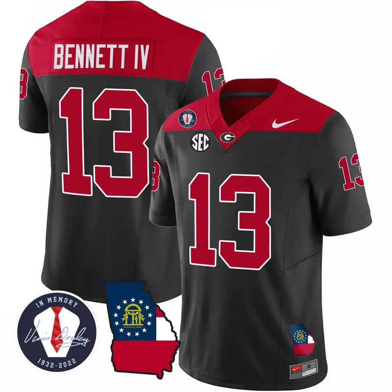 Black Kenny McIntosh georgia bulldogs 2023 champions jersey all stitched - Image 5
