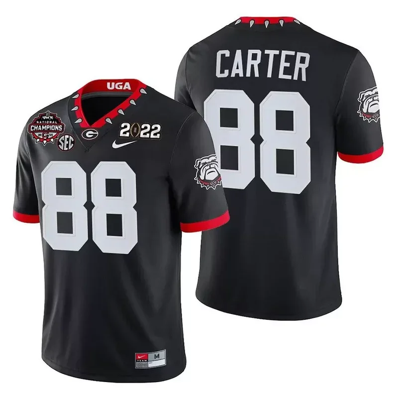 Black Stetson Bennett Georgia Bulldogs CFP National Champions Jersey All Stitched - Image 2