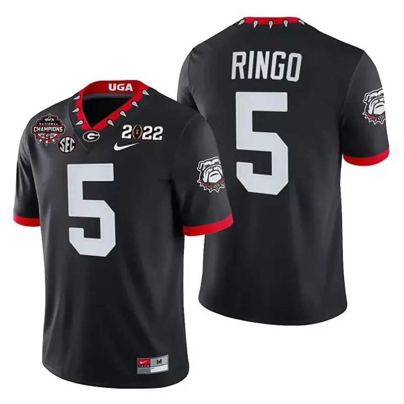 Black Stetson Bennett Georgia Bulldogs CFP National Champions Jersey All Stitched - Image 3