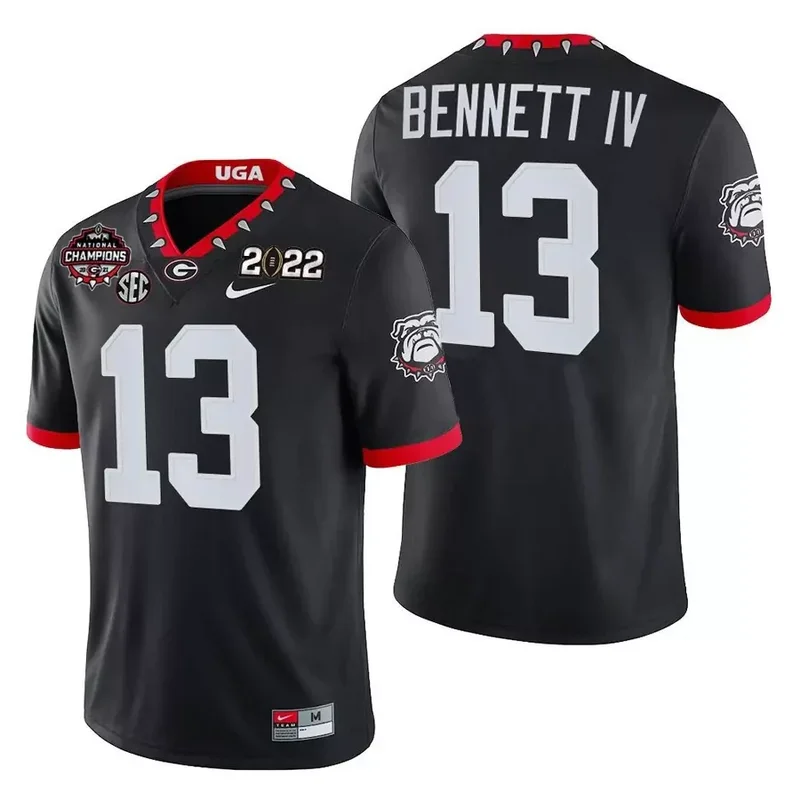 Black Stetson Bennett Georgia Bulldogs CFP National Champions Jersey All Stitched
