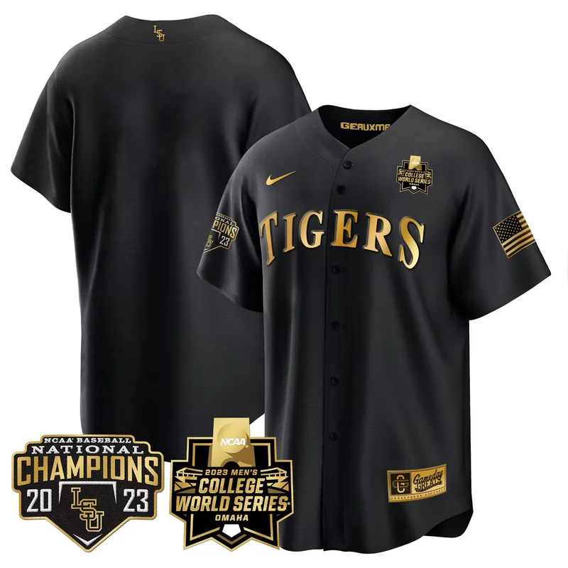 Black Team lsu tigers 2023 national champions Gold cool jersey v2 all stitched - Image 5