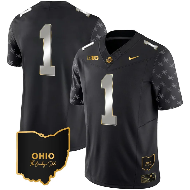 Gray Gold Kyle McCord ohio state buckeyes Gold jersey all stitched - Image 3