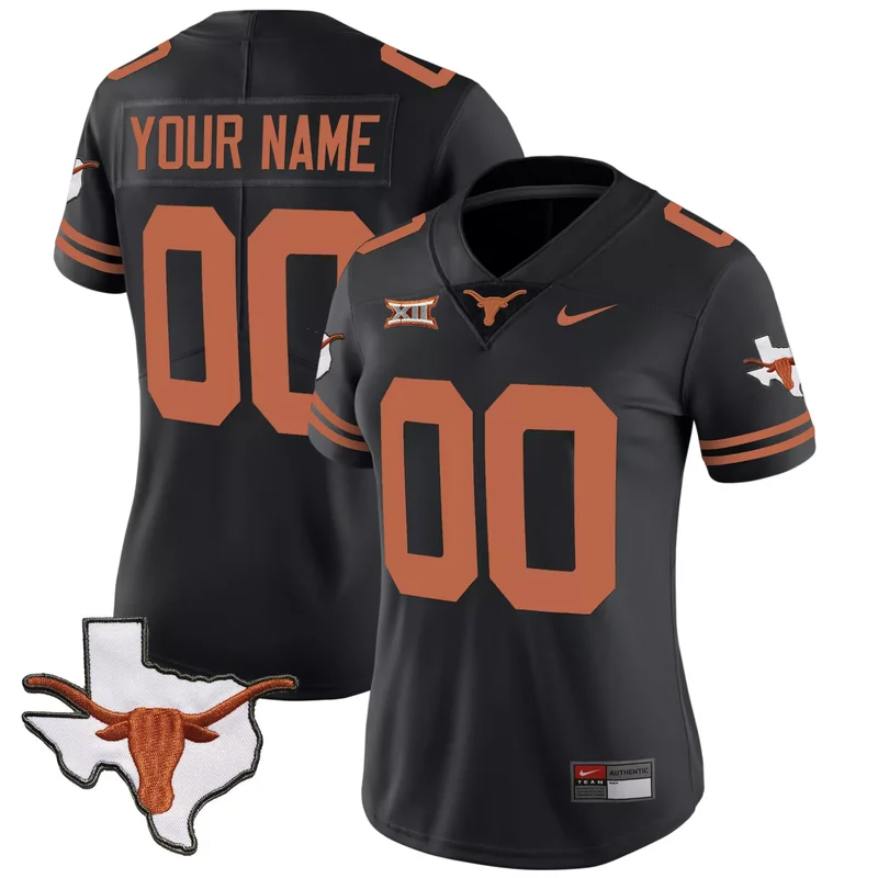 Black texas longhorns vapor custom jersey all stitched