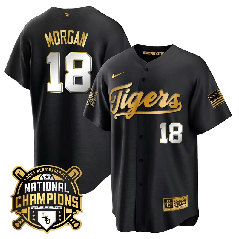 Black Weylin Guidry lsu tigers 2023 national champions Gold cool jersey all stitched - Image 2