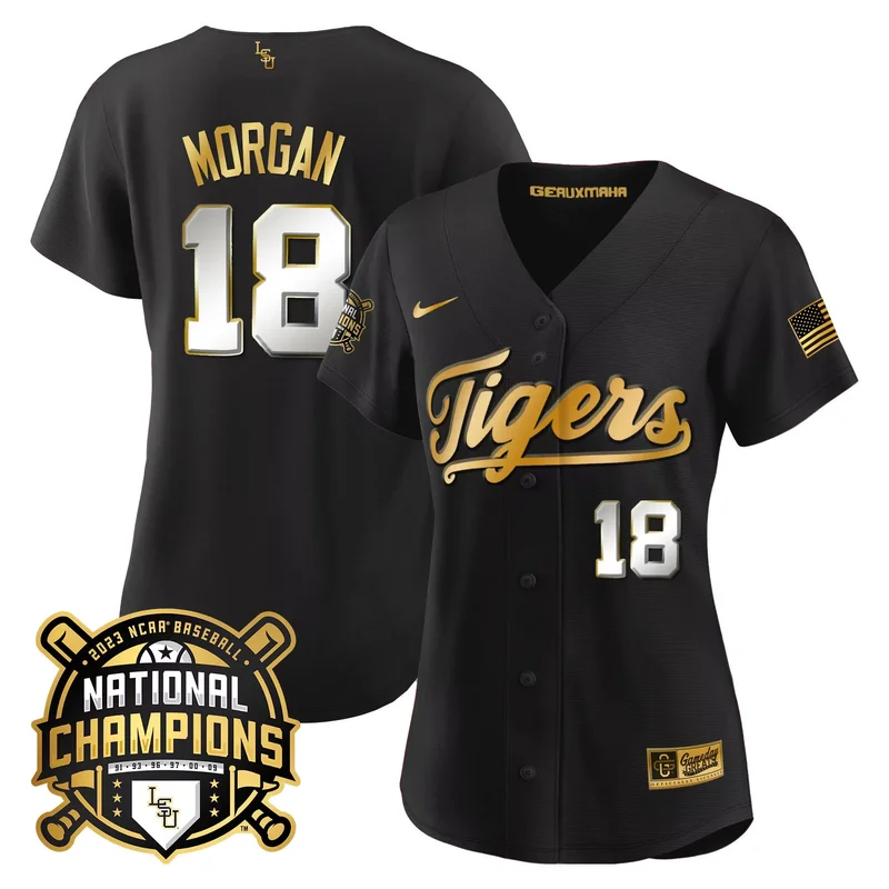 Black Team lsu tigers 2023 national champions Gold cool jersey v5 all stitched - Image 2