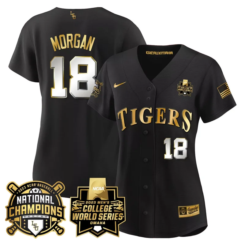 Black Team lsu tigers 2023 national champions Gold cool jersey v5 all stitched - Image 5