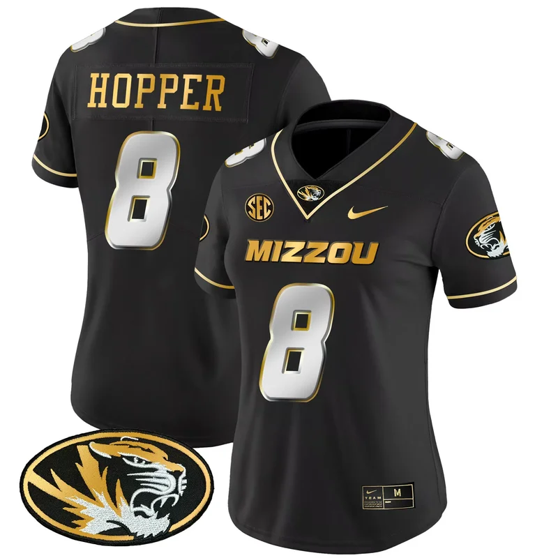 Black Ty'Ron Hopper missouri tigers Gold jersey all stitched