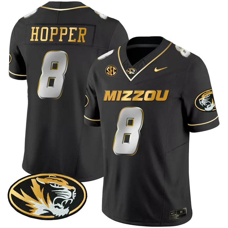 Black Ty'Ron Hopper missouri tigers Gold jersey all stitched - Image 3