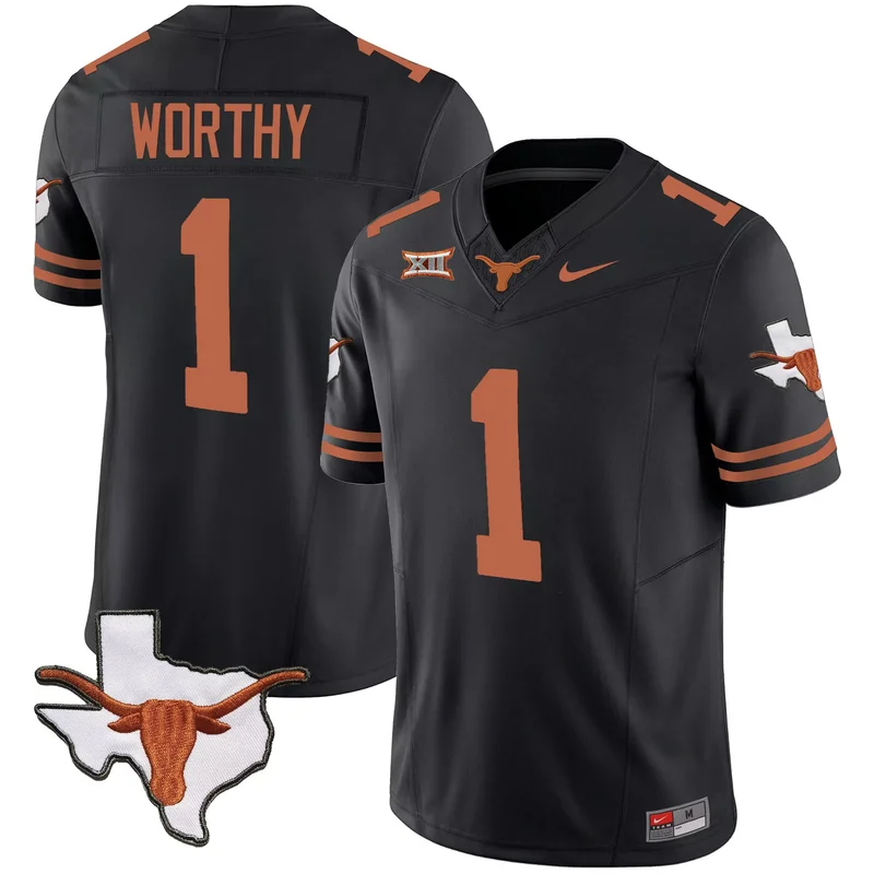 Black Xavier Worthy texas longhorns jersey all stitched - Image 3
