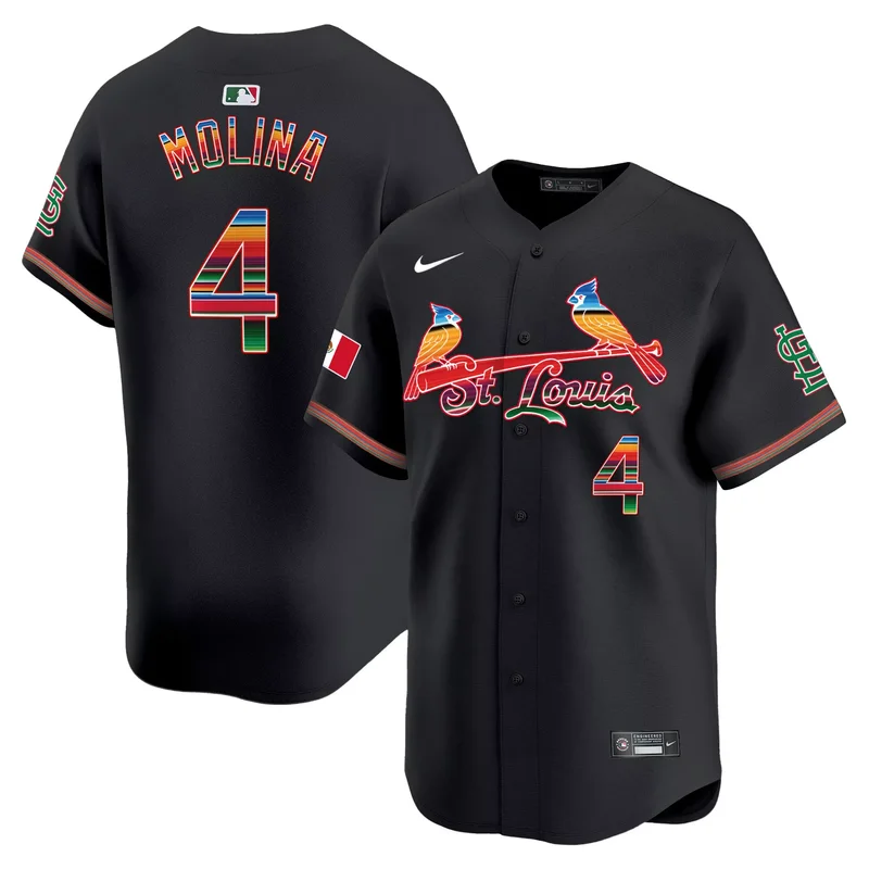 Black Yadier Molina st. louis cardinals mexico jersey all stitched