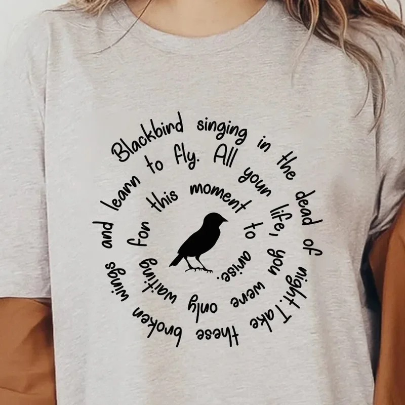 Blackbird Singing In The Dead Of Night Music T-Shirt Hoodie Sweater Shirts For Women Lovers Gift Band Funny