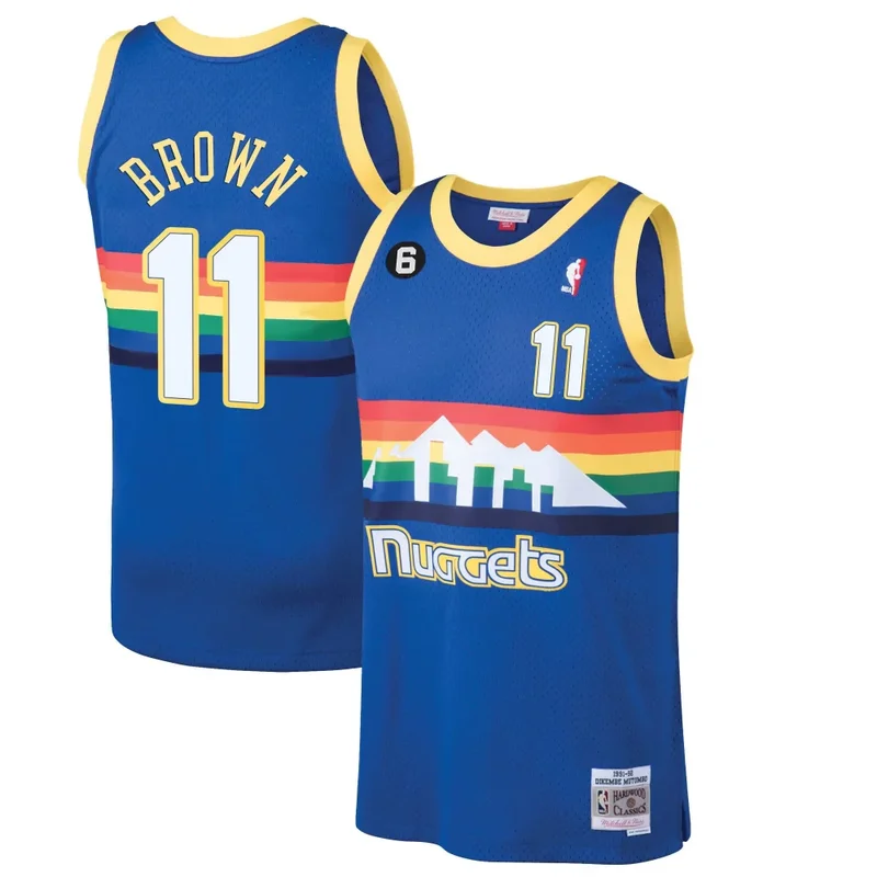 Blue Classic Aaron Gordon Denver Nuggets 6 Patch Collection Jersey All Stitched - Image 2