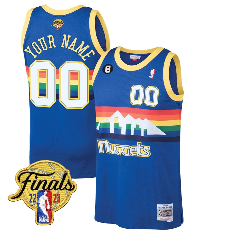 Black Gold denver nuggets 2023 finals patch Gold special custom jersey all stitched - Image 4