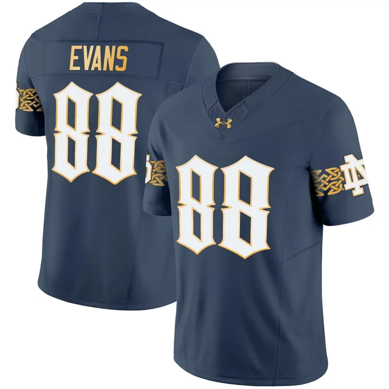 Blue Gray Mitchell Evans Notre Dame Fighting Irish 2024 Vapor Limited Jersey V2 All Stitched
