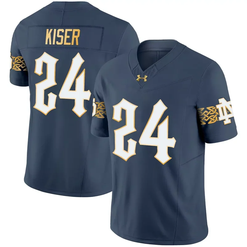 Blue Gray Mitchell Evans Notre Dame Fighting Irish 2024 Vapor Limited Jersey V2 All Stitched - Image 2