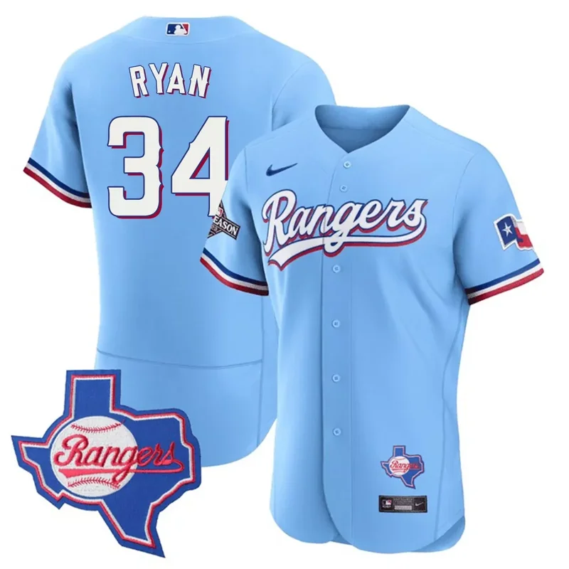 Blue Jonah Heim Texas Rangers Texas State Patch Jersey All Stitched - Image 2