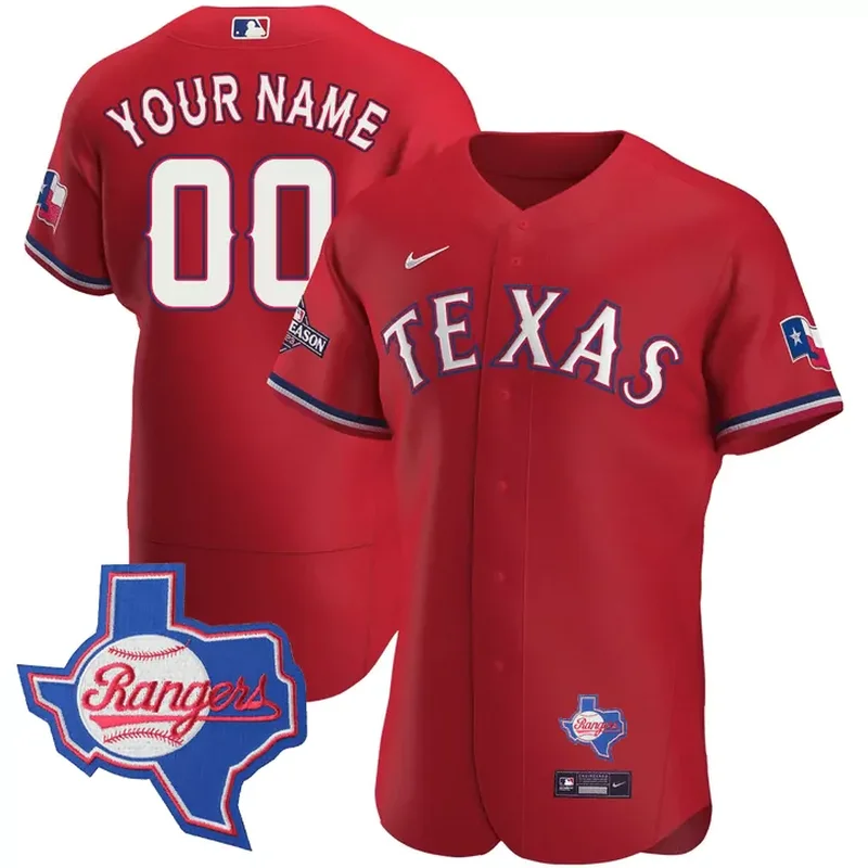 Blue Jonah Heim Texas Rangers Texas State Patch Jersey All Stitched - Image 5