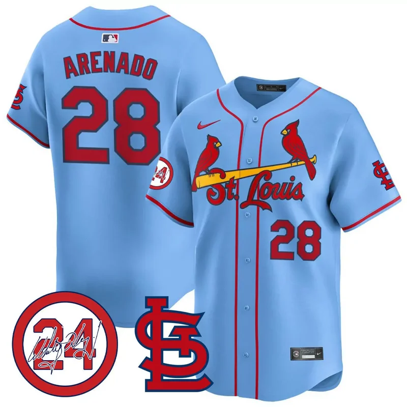 Blue Nolan Arenado st. louis cardinals memorial jersey all stitched