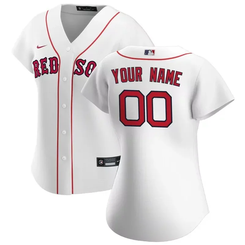 Boston Red Sox Home Custom Jersey White - Image 3