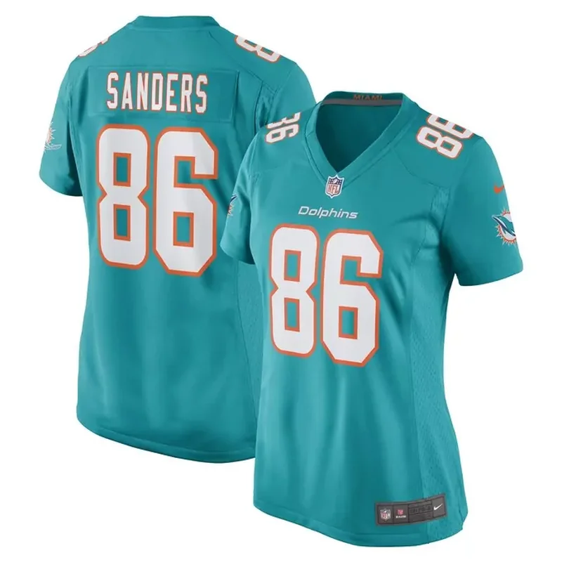 Channing Tindall Miami Dolphins Womens Game Player Jersey Aqua - Image 2
