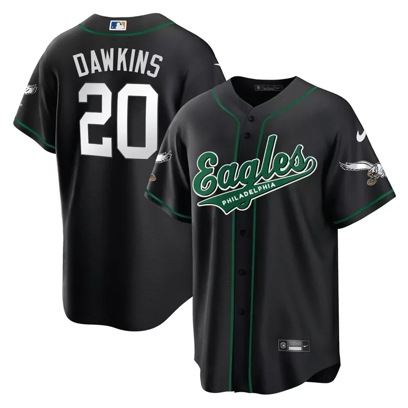 Brian Dawkins Kelly Green EAGLES KELLY GREEN BASEBALL JERSEY ALL STITCHED - Image 4