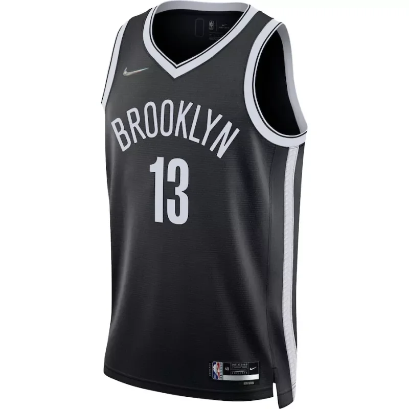 Brooklyn Nets #13 james harden 21 22 New season 3D logo Black Color Basketball jersey