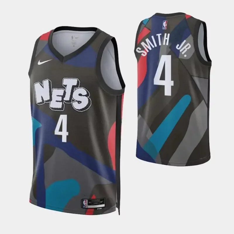 Brooklyn Nets #4 dennis smith jr. 2023 24 city edition Basketball jersey