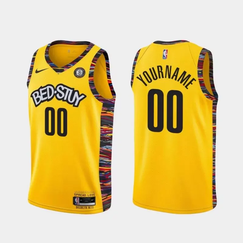 Brooklyn Nets City Yellow Basketball jersey