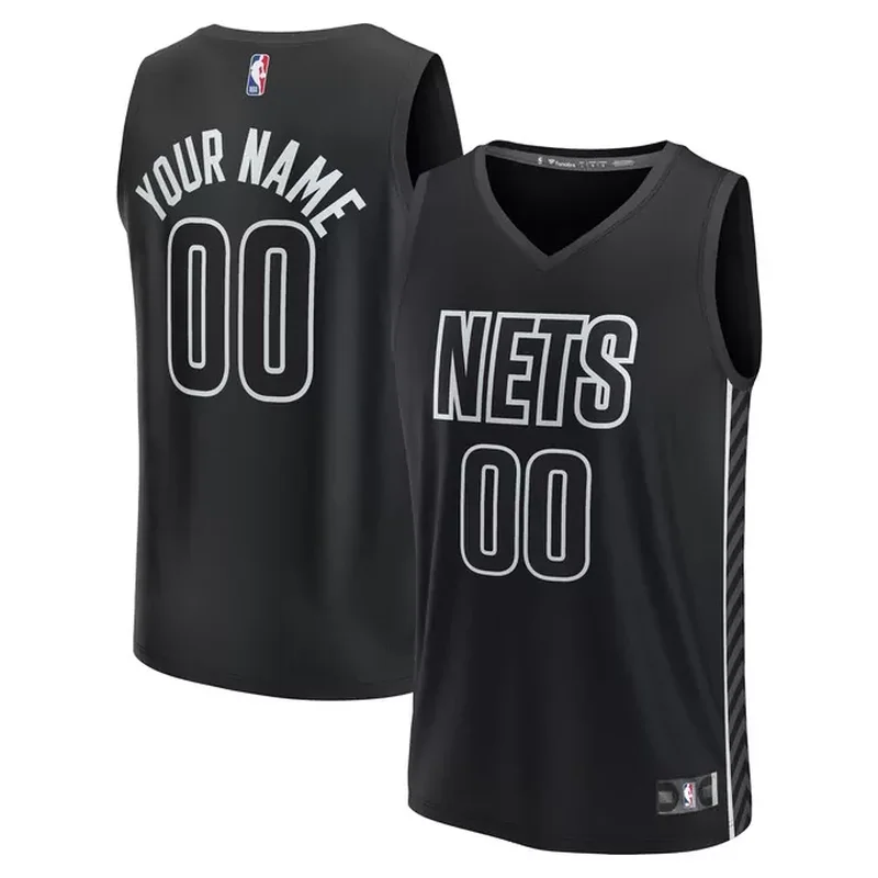 Brooklyn Nets Fast Break Custom Jersey Statement Edition Black