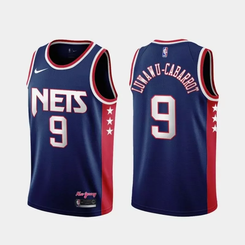 Brooklyn Nets Timothe Luwawu-cabarrot 9 NBA 2021-22 City Blue Jersey Nets Fans