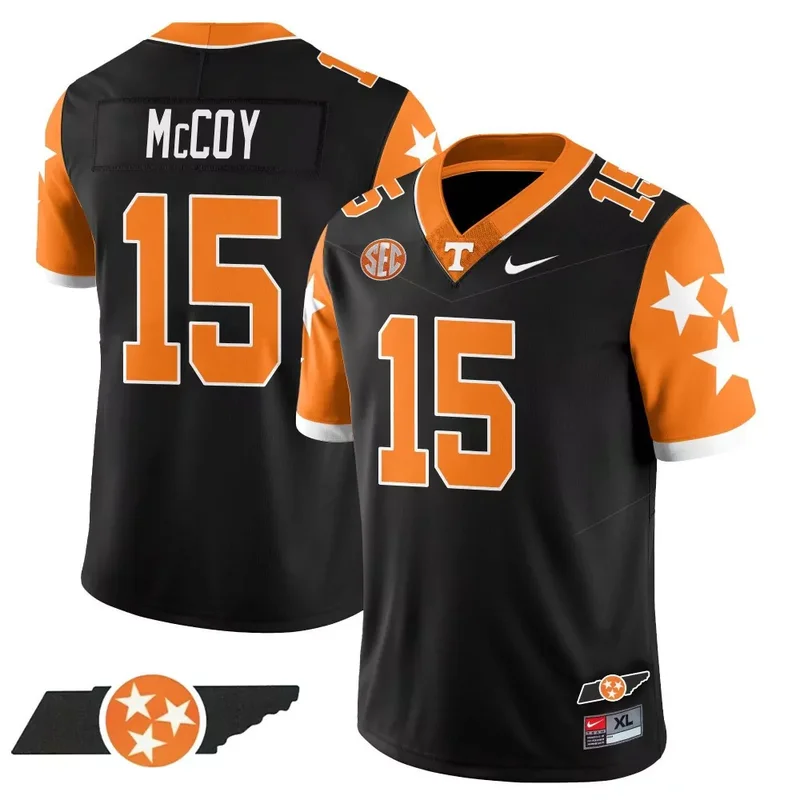 Bru Mccoy Black tennessee volunteers 2023 Alternate jersey v4 all stitched