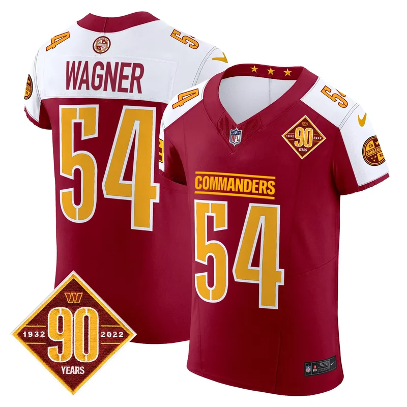 Burgundy Alternate Robinson Jr. washington commanders 90th anniversary patch jersey all stitched - Image 2