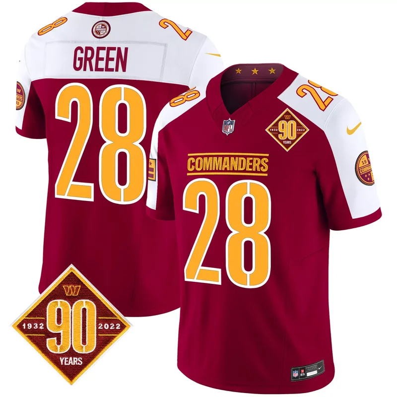 Burgundy Alternate Austin Ekeler washington commanders 90th anniversary patch jersey all stitched - Image 2