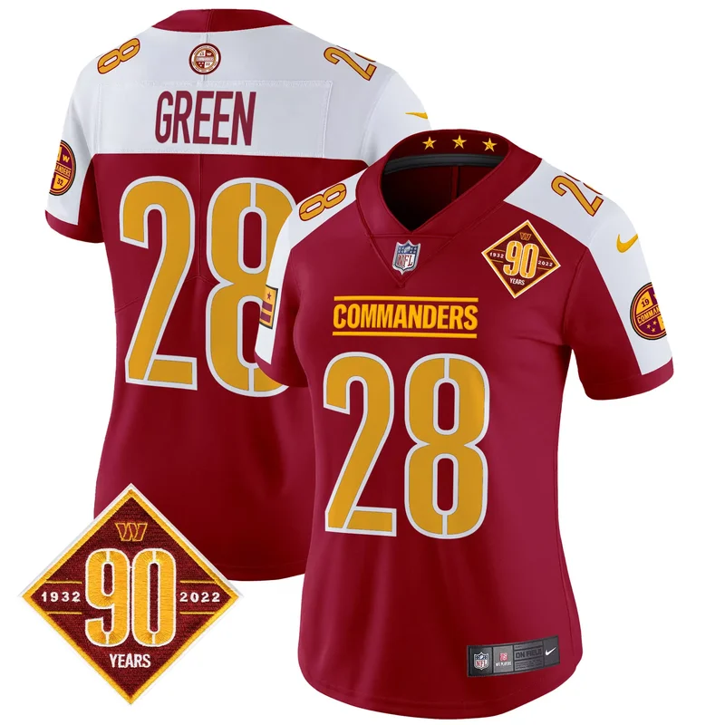 Burgundy Alternate Austin Ekeler washington commanders 90th anniversary patch jersey all stitched - Image 4