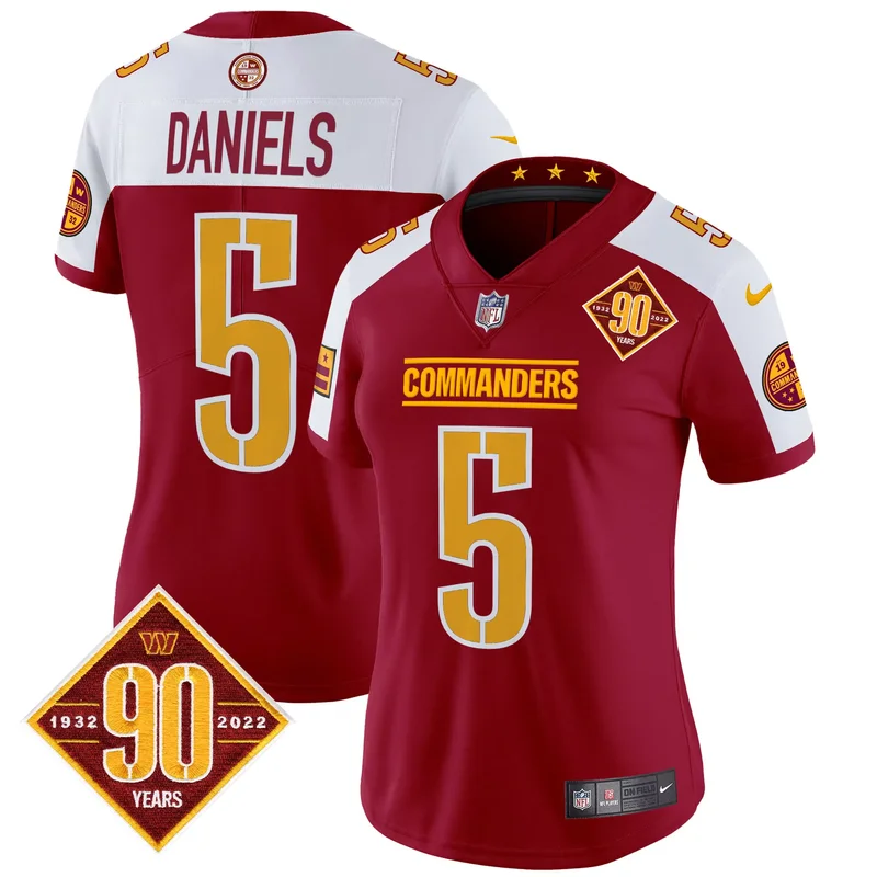 Burgundy Alternate Terry McLaurin washington commanders 90th anniversary patch jersey all stitched - Image 2
