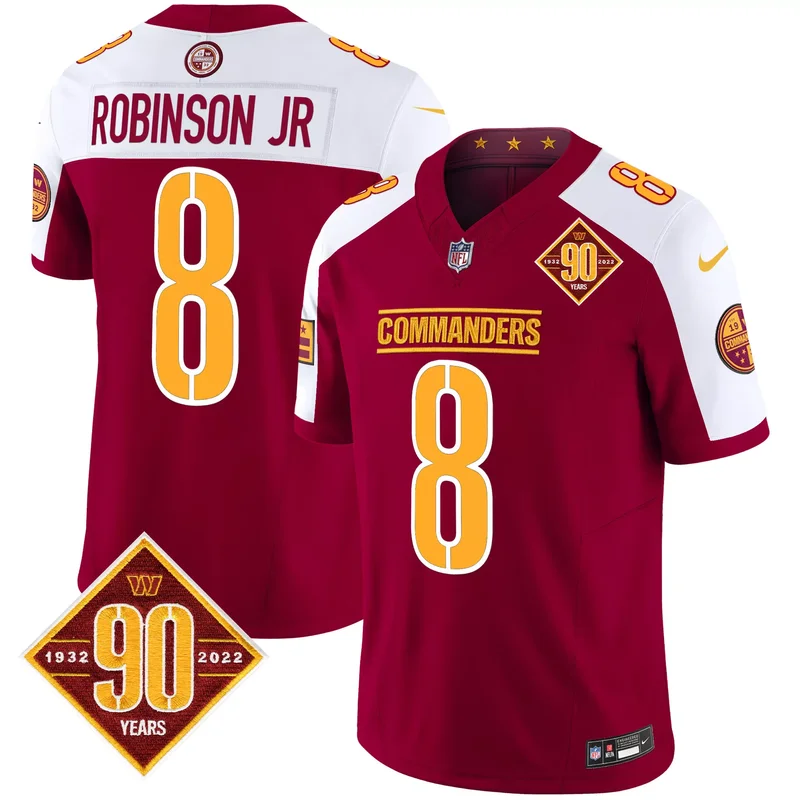 Black Alternate Jahan Dotson washington commanders 90th anniversary patch jersey v2 all stitched - Image 3