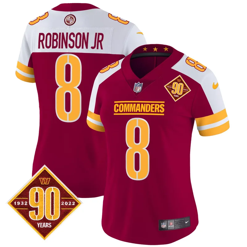 Black Alternate Terry McLaurin washington commanders 90th anniversary patch jersey v3 all stitched - Image 2