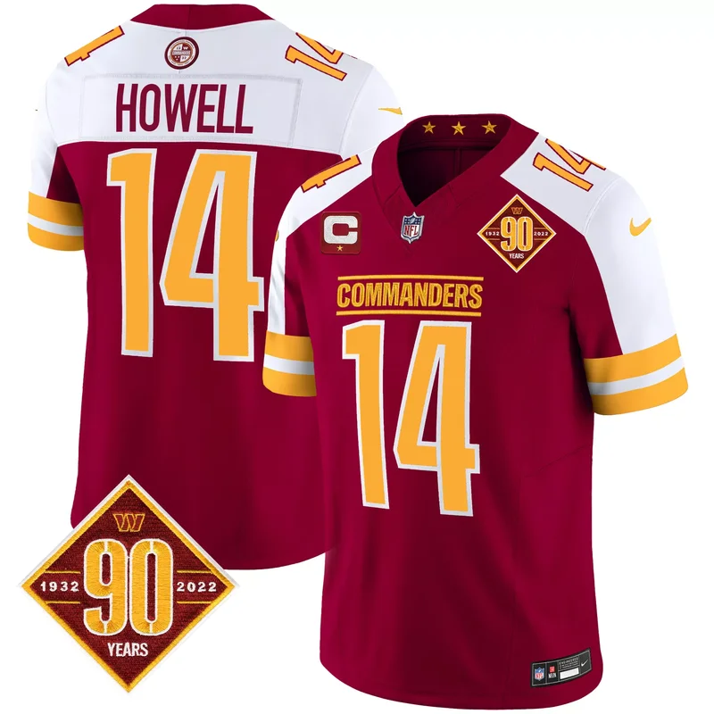 Burgundy Alternate Austin Ekeler washington commanders 90th anniversary patch jersey all stitched - Image 3