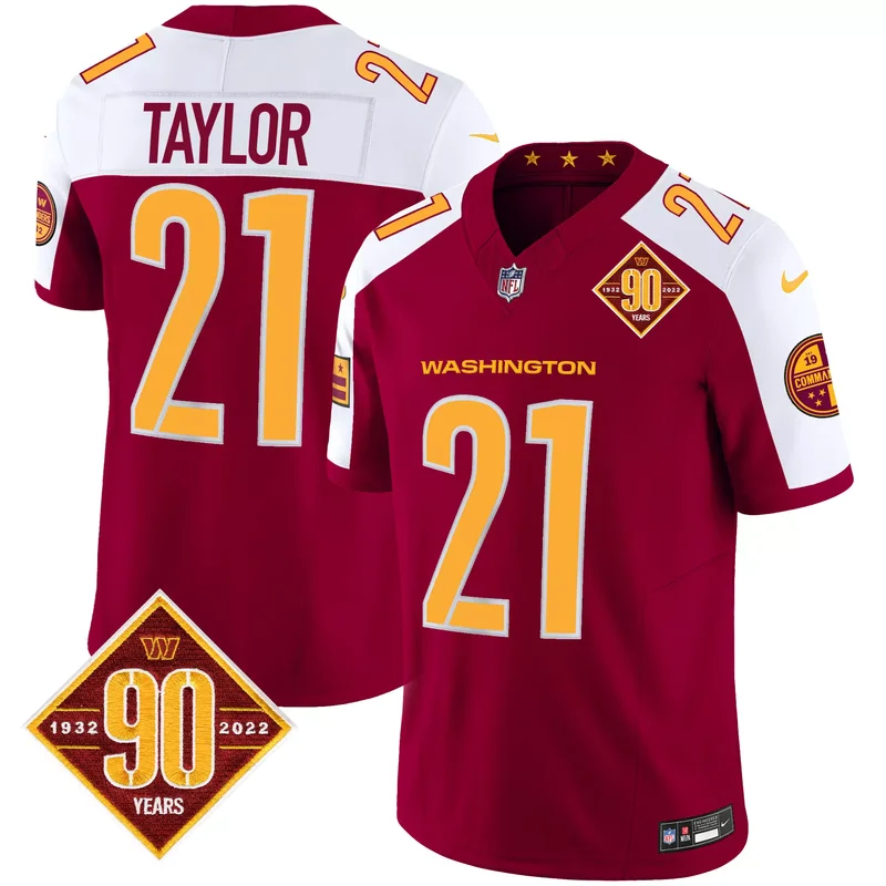 Burgundy Alternate Jayden Daniels washington commanders 90th anniversary patch jersey all stitched - Image 5