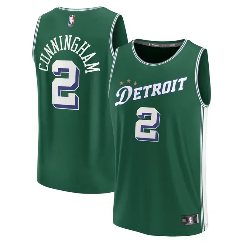 Cade Cunningham Detroit Pistons Fast Break Jersey Black City Edition - Image 2