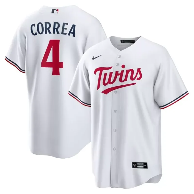 Minnesota Twins Womens Home Custom Jersey White - Image 4
