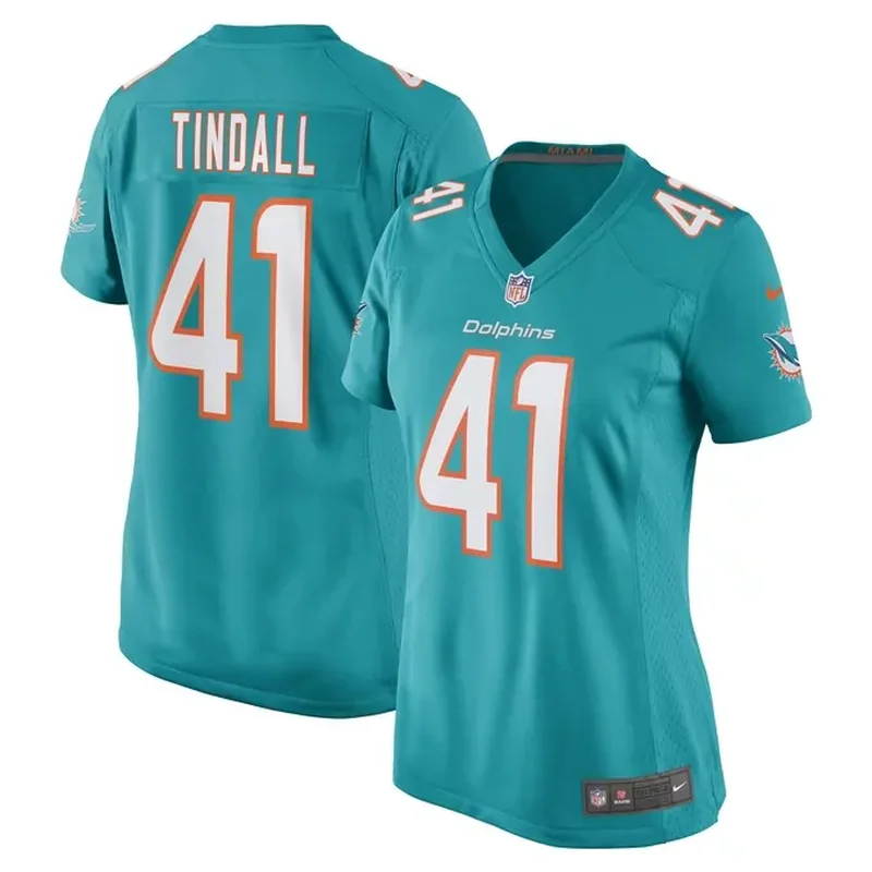 Channing Tindall Miami Dolphins Womens Game Player Jersey Aqua