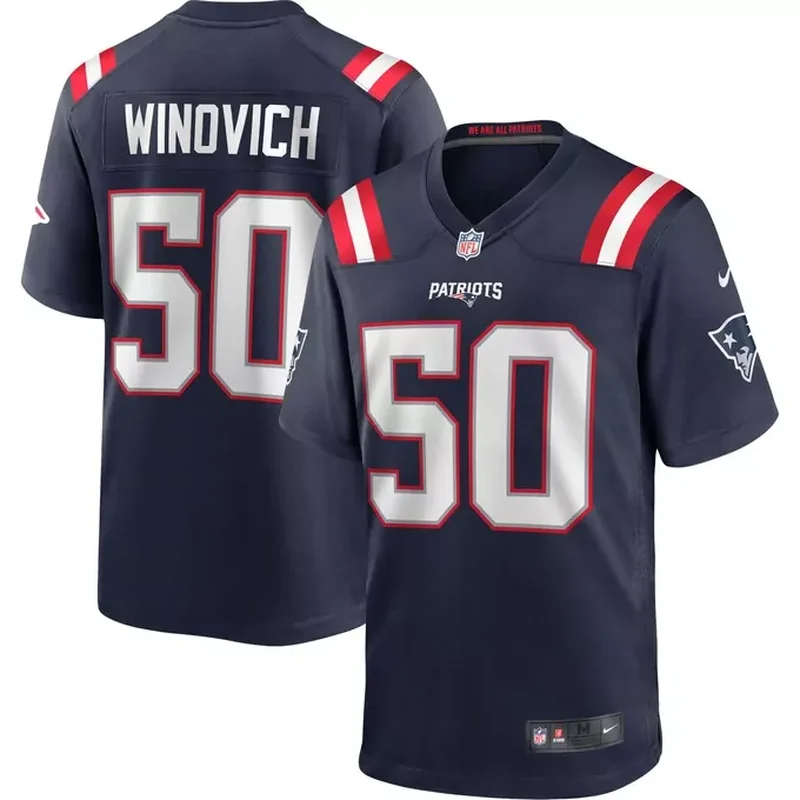 Chase Winovich New England Patriots Game Player Jersey Navy
