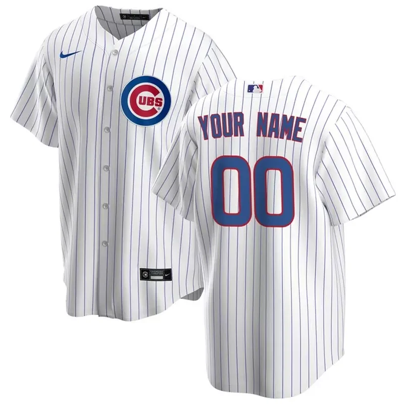 Chicago Cubs Home Custom Jersey White