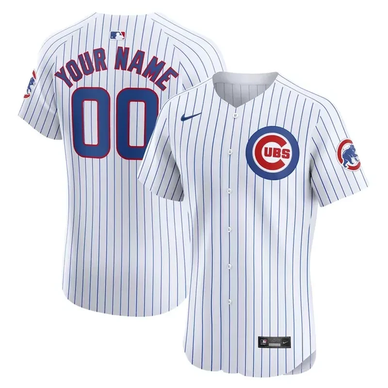 Chicago Cubs Home Elite Custom Jersey White