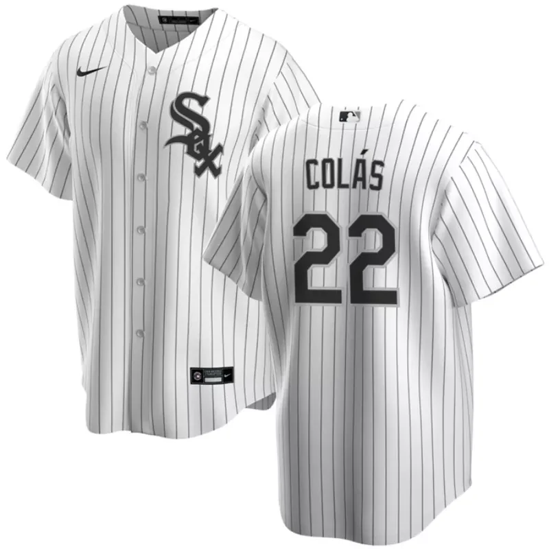 chicago white sox #22 oscar colas white cool base stitched Baseball jersey