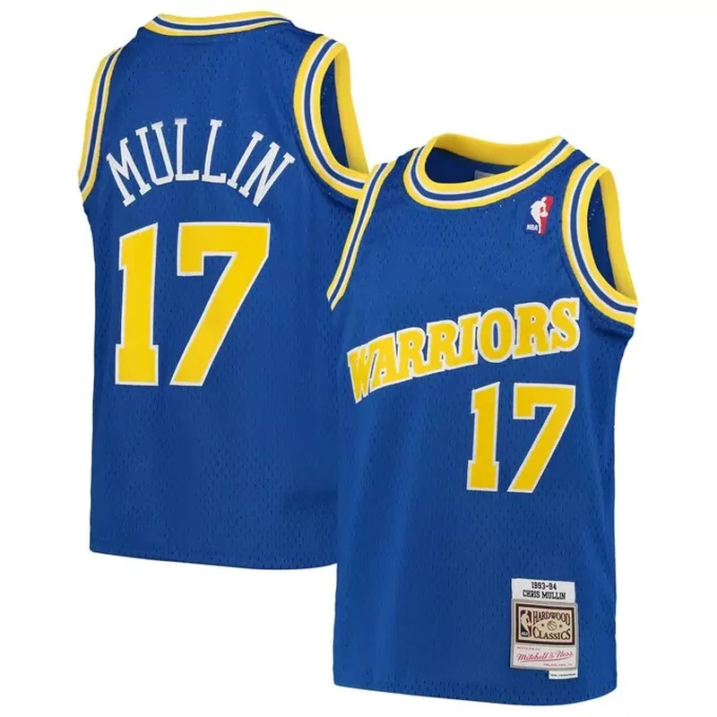 Chris Mullin Golden State Warriors 1993/94 Sidewalk Sketch Jersey Light Blue - Image 4